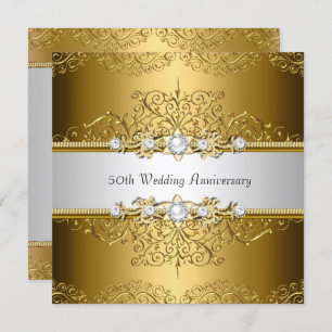 Floral Swirl 50e Mariage Invitation de l'anniversa