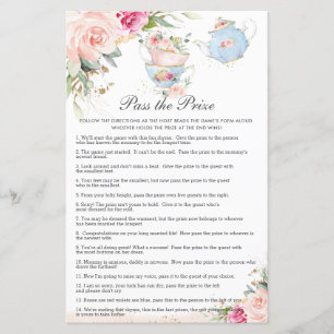 Floral Tea Party Baby shower Passer le prix jeu