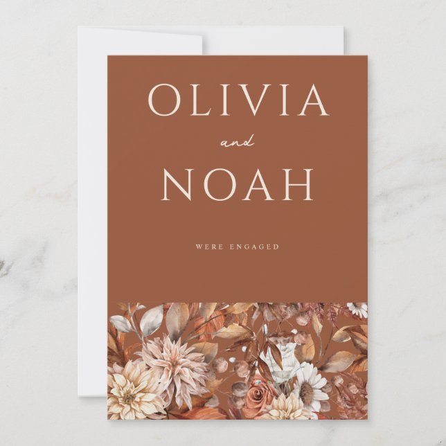 Floral Terracotta Nous sommes engagés carte Faire- (Devant)