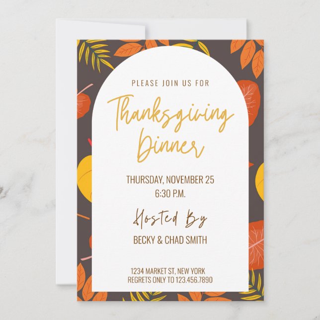 Floral Thanksgiving Diner Invitation Party (Devant)
