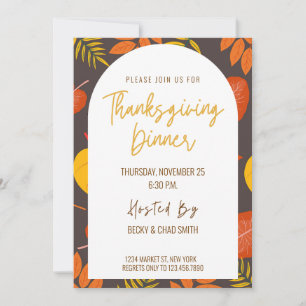 Floral Thanksgiving Diner Invitation Party