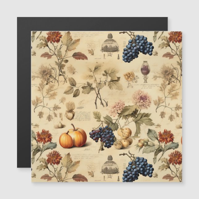 Floral Thanksgiving Motif Vintage (4) (Devant / Derrière)