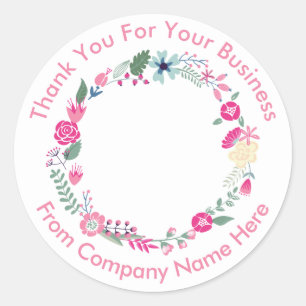 Floral thème d'affaires logo Merci Stickers
