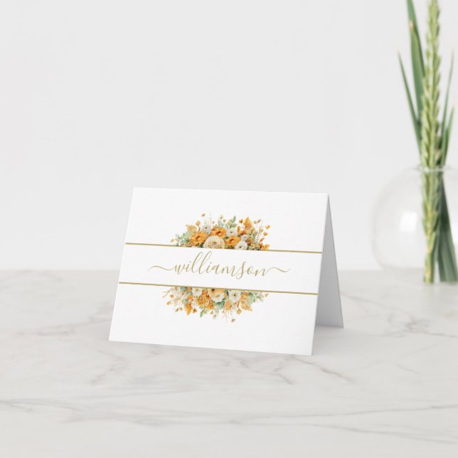 FLORAL TOMBÉ, Fleurs orange Nom (Devant)