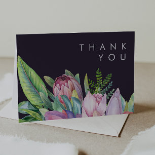 Floral tropical coloré   Carte PurpleThank You