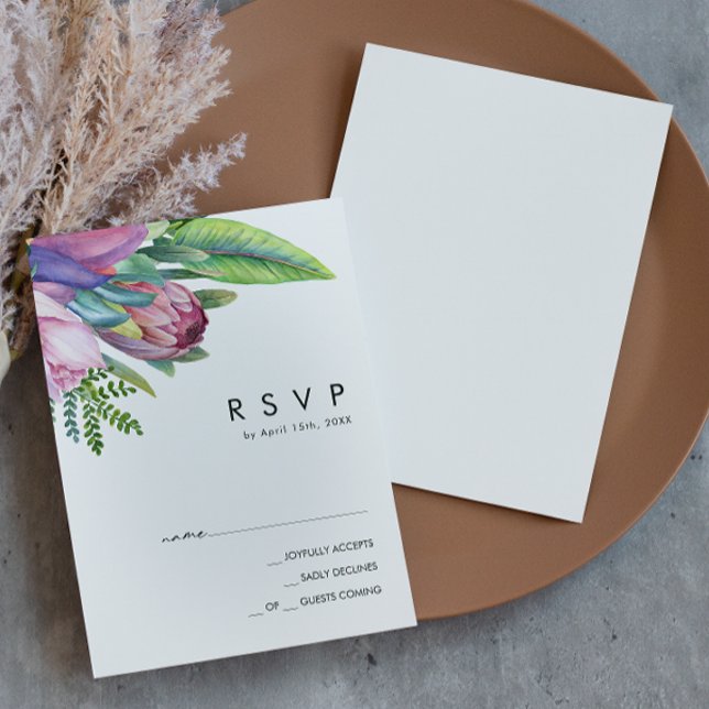Floral tropical coloré | Carte RSVP (Créateur téléchargé)