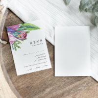 Floral tropical coloré | Carte RSVP de choix de me