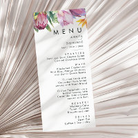 Floral tropical coloré | Menu Dîner Mariage