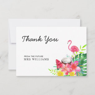 Floral Tropical Flamant Palmes Feuilles Merci