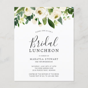 Floral Vert Budget Déjeuner nuptial Invitation