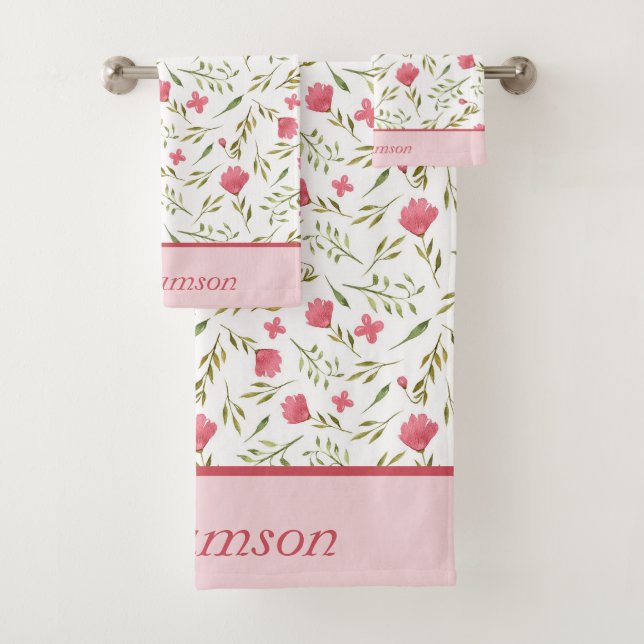 Floral vert rose monogramme (En situation)