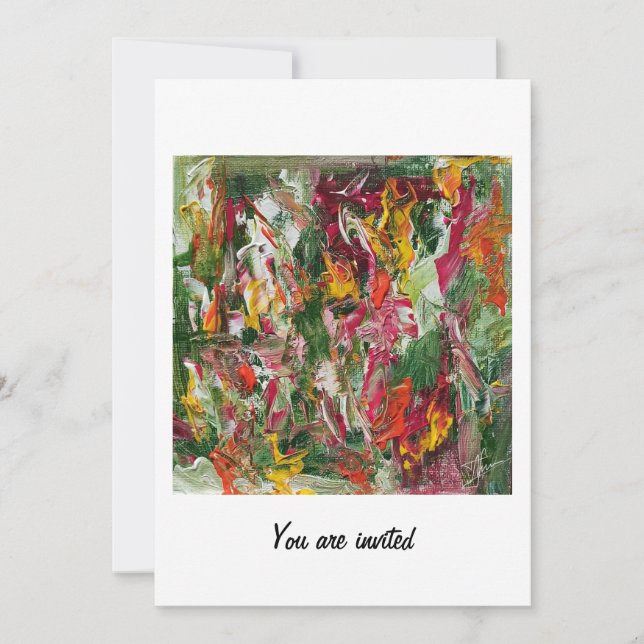 Floral vibrant invitation 2023 Art abstrait Jour 8 (Devant)