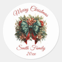 Floral vintage avec Sticker de Noël de vaches