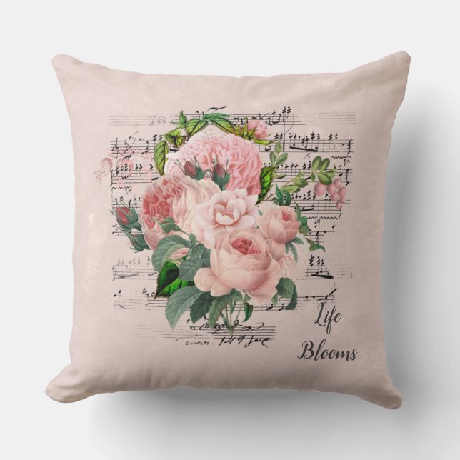Floral Vintage Belle vie Coussin fleurit (Recto)