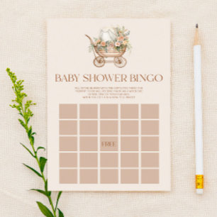 Floral Vintage Carriage Bingo Baby shower Jeu