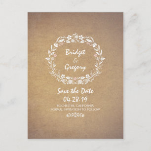  Floral Vintage Enregistrer la date Cartes postale