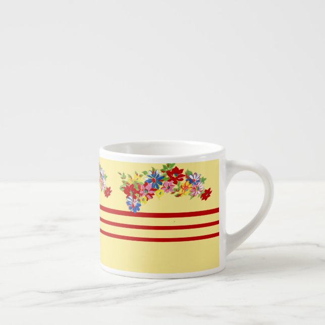 Floral vintage Et Graines Espresso Mug (Droite)