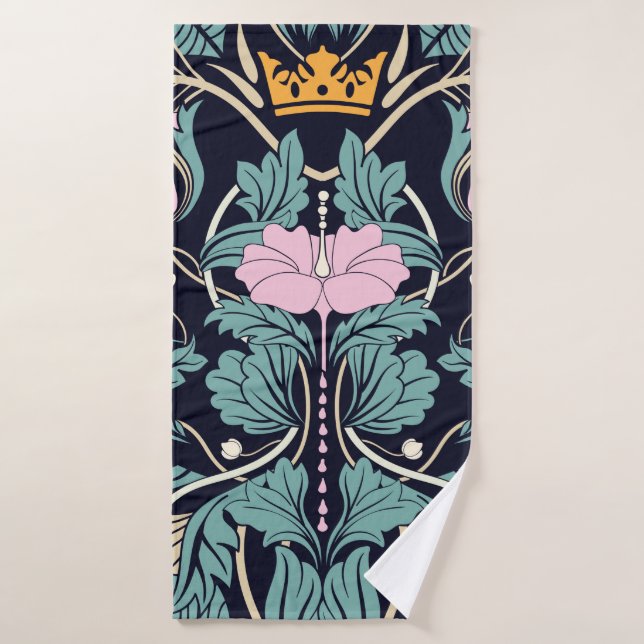Floral vintage seamless pattern. Modern vintage fl (Serviette de bain)