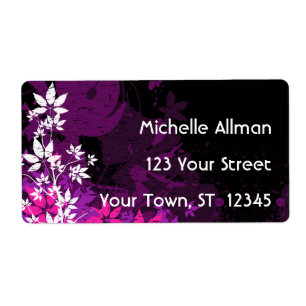 Floral violet Avery Étiquette