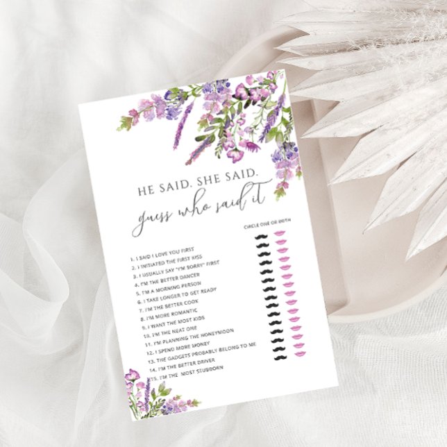 Floral violet Il a dit qu'elle dit Fête des mariée (Créateur téléchargé)