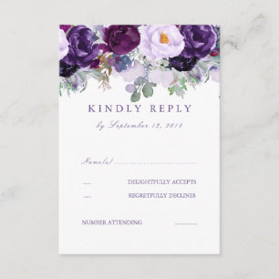 Floral violet RSVP