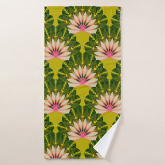 floral wallpaper with stylized lotus scales in pin
