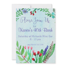 Floral Watercolor Rejoignez-nous Invitation