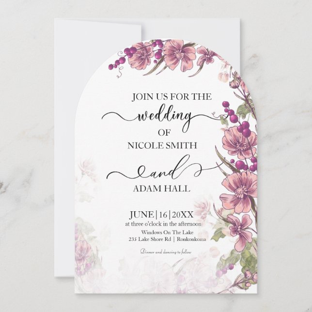 Floral Wedding Invitation (Devant)