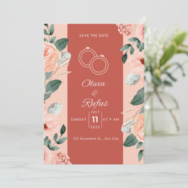Floral wedding invitation  (Debout devant)