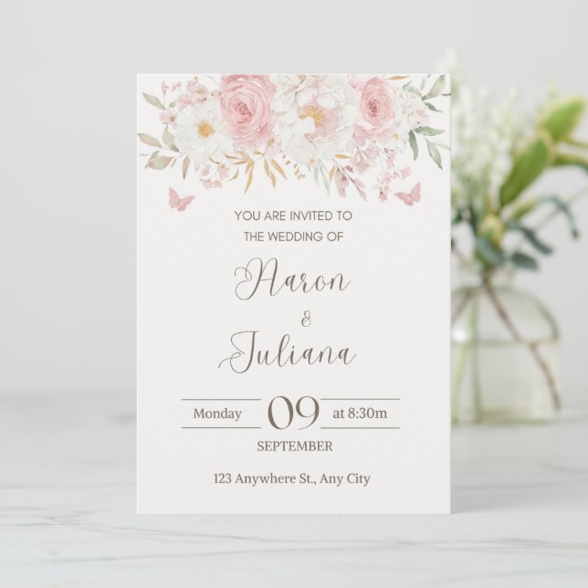 Floral wedding invitation  (Debout devant)