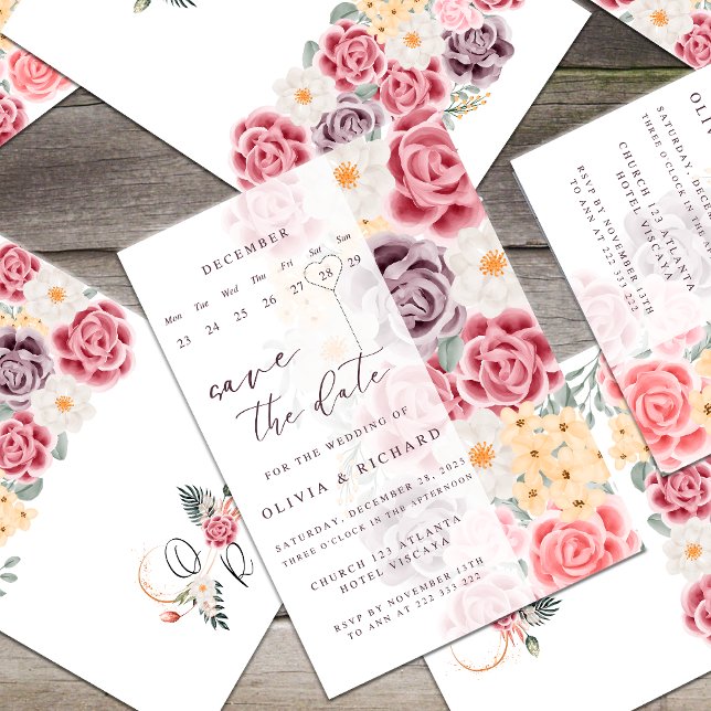 Floral wedding invitation combines romantic elegan (Créateur téléchargé)