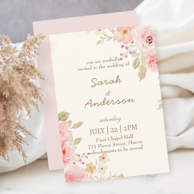 Floral Wedding Invitation Template Wedding  (Créateur téléchargé)