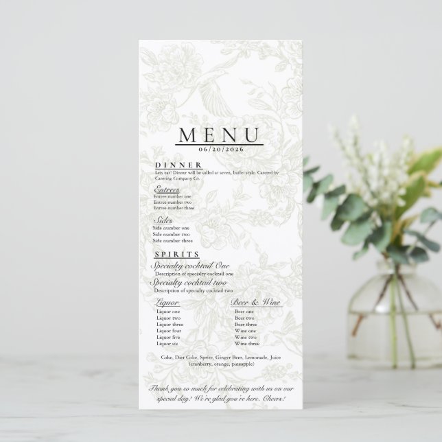 Floral Wedding Menu (Debout devant)