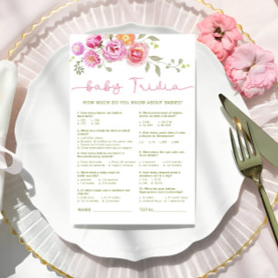 Floral Whats in Your Purse Baby shower Jeu