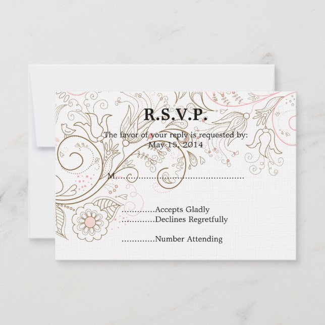 Floral Whimsy Wedding RSVP (Devant)