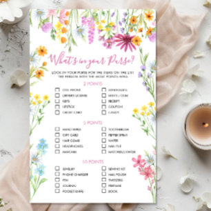 Floral Wildflower Qu'y a-t-il dans votre sac Jeu d