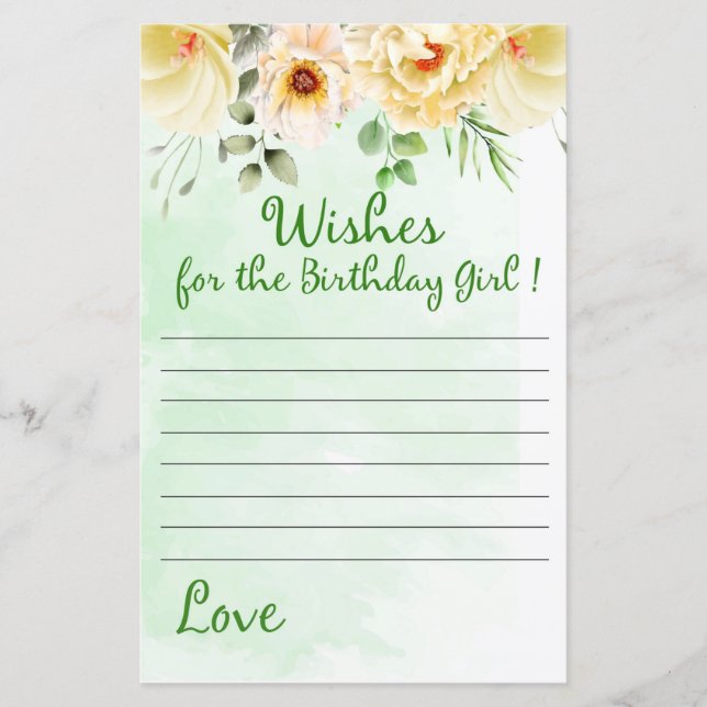 Floral Wives pour la fille d'anniversaire (Devant)