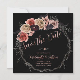 Floral Wreath Gothic Enregistrer la date