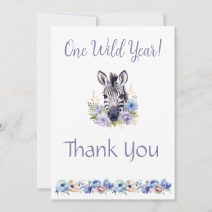 Floral Zebra Carte de remerciements d'anniversaire