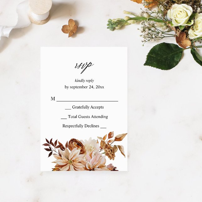 Florale beige d'automne sans RSVP de repas VER (Créateur téléchargé)