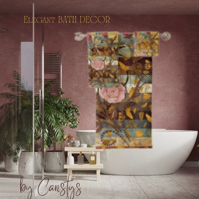 Florales Élégantes avec Turquoise, Brown, ivoire (Créateur téléchargé)