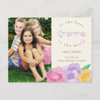 Florales précieuses Joyeux Carte photo de gramma d