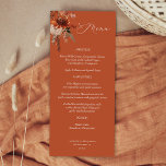 Florales rustiques Terre & Champagne - Menu Terrac<br><div class="desc">Faites correspondre vos invitations ou votre thème de mariage ou de fête avec vos menus floraux de la Terre rustique et du Champagne sur Terracotta. Ce menu rustique propose des flores aquarelles peintes à la main, dans des flores aquarelles en pêche, champagne beige, crème et terre cuite bordeaux (terre cuite)....</div>
