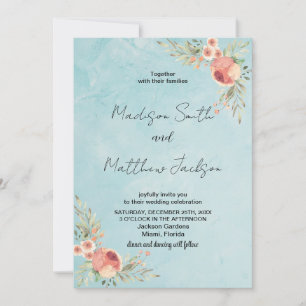 Florales sur le thème vert Mariage Invitations