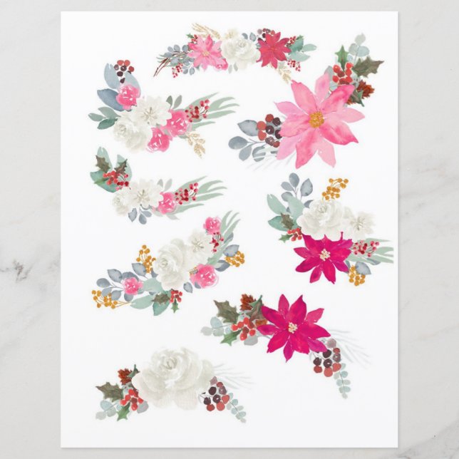 Floraux d'aquarelle pour scrapbooking et journaux (Devant)