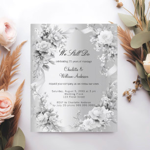 Floraux d'argent Renouvellement du voeu mariage