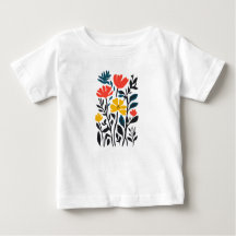 Flore Abstraite, art floral moderne Baby T-Shirt