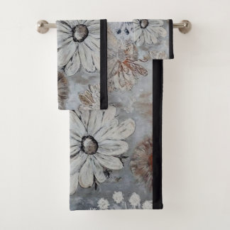 Flore Blanche Élégante Avec Gris