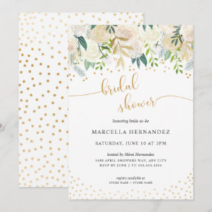 Flore blanche + Invitation à la douche nuptiale d'
