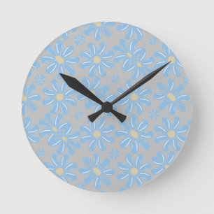 Flore Bleu - Horloge murale